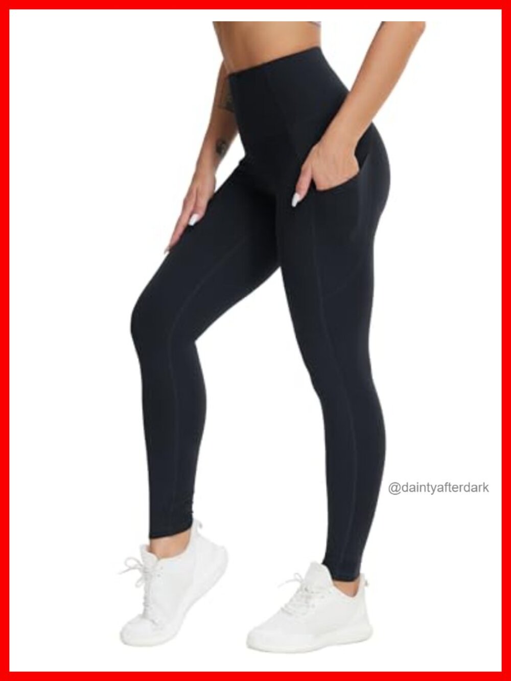 High Waist Yoga Leggings with Pockets – Nylon Blend